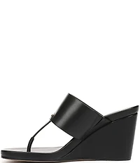 Sarto by Franco Sarto Talea Leather Wedge Thong Slide Sandals