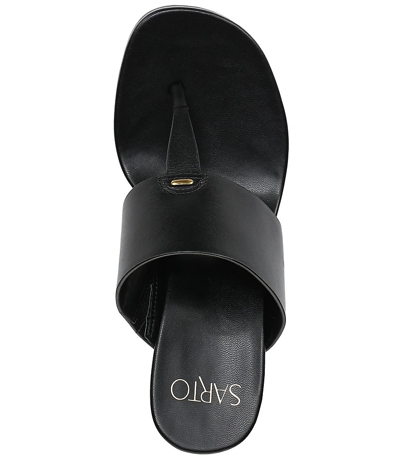 Sarto by Franco Sarto Talea Leather Wedge Thong Slide Sandals