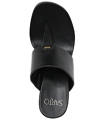 Sarto by Franco Sarto Talea Leather Wedge Thong Slide Sandals