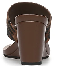 Sarto by Franco Sarto Talea Leopard Print Calf Hair Wedge Thong Slide Sandals