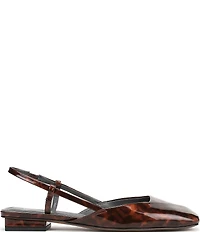 Sarto by Franco Sarto Telica Tortoise Print Patent Leather Square Toe Slingback Flats