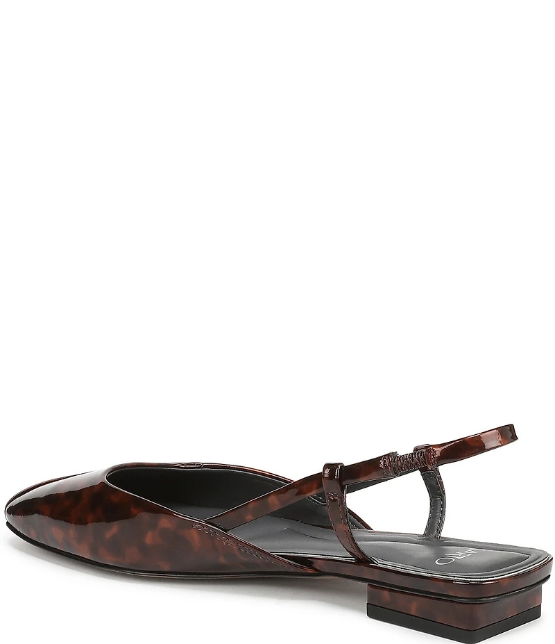 Sarto by Franco Sarto Telica Tortoise Print Patent Leather Square Toe Slingback Flats