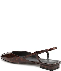 Sarto by Franco Sarto Telica Tortoise Print Patent Leather Square Toe Slingback Flats