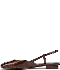 Sarto by Franco Sarto Telica Tortoise Print Patent Leather Square Toe Slingback Flats