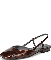 Sarto by Franco Sarto Telica Tortoise Print Patent Leather Square Toe Slingback Flats