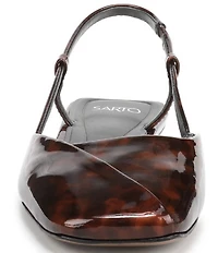Sarto by Franco Sarto Telica Tortoise Print Patent Leather Square Toe Slingback Flats