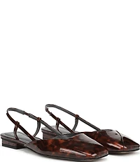 Sarto by Franco Sarto Telica Tortoise Print Patent Leather Square Toe Slingback Flats