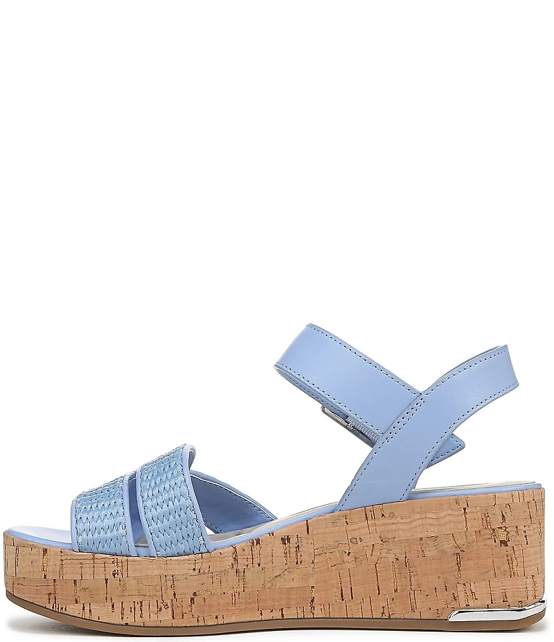 Sarto By Franco Sarto Tilly 4 Leather and Raffia Platform Sandals