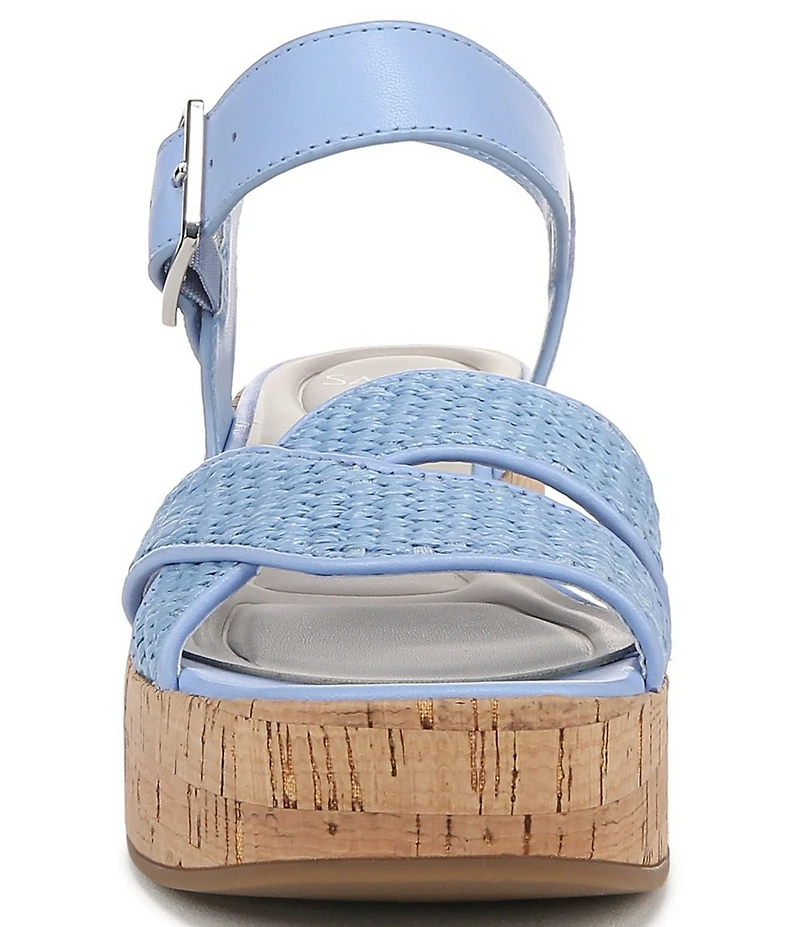 Sarto By Franco Sarto Tilly 4 Leather and Raffia Platform Sandals