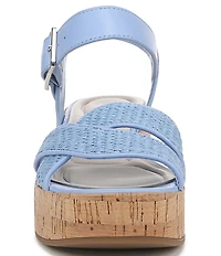 Sarto By Franco Sarto Tilly 4 Leather and Raffia Platform Sandals