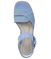 Sarto By Franco Sarto Tilly 4 Leather and Raffia Platform Sandals