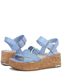 Sarto By Franco Sarto Tilly 4 Leather and Raffia Platform Sandals