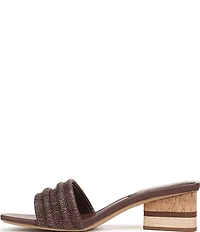 Sarto by Franco Sarto Waverly Woven Mixed Cork Triangle Block Heel Slides
