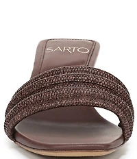 Sarto by Franco Sarto Waverly Woven Mixed Cork Triangle Block Heel Slides