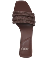 Sarto by Franco Sarto Waverly Woven Mixed Cork Triangle Block Heel Slides