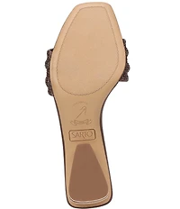 Sarto by Franco Sarto Waverly Woven Mixed Cork Triangle Block Heel Slides