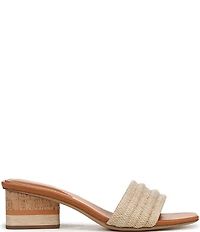 Sarto by Franco Sarto Waverly Woven Mixed Cork Triangle Block Heel Slides