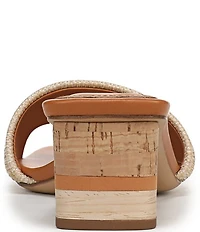 Sarto by Franco Sarto Waverly Woven Mixed Cork Triangle Block Heel Slides