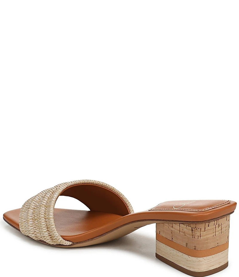 Sarto by Franco Sarto Waverly Woven Mixed Cork Triangle Block Heel Slides