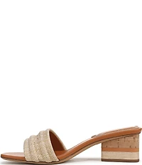 Sarto by Franco Sarto Waverly Woven Mixed Cork Triangle Block Heel Slides