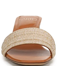 Sarto by Franco Sarto Waverly Woven Mixed Cork Triangle Block Heel Slides