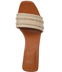 Sarto by Franco Sarto Waverly Woven Mixed Cork Triangle Block Heel Slides