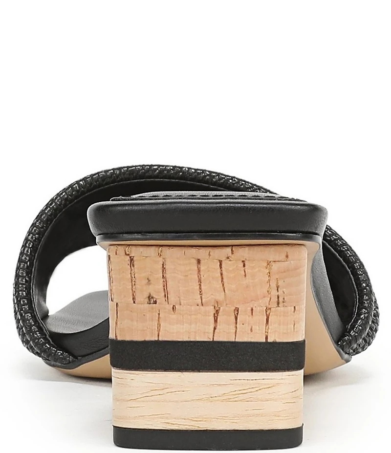 Sarto by Franco Sarto Waverly Woven Mixed Cork Triangle Block Heel Slides