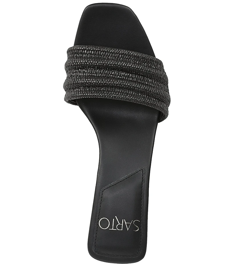 Sarto by Franco Sarto Waverly Woven Mixed Cork Triangle Block Heel Slides