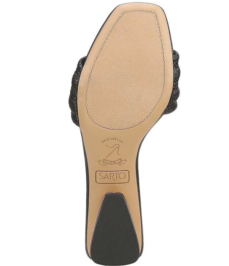 Sarto by Franco Sarto Waverly Woven Mixed Cork Triangle Block Heel Slides