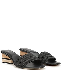 Sarto by Franco Sarto Waverly Woven Mixed Cork Triangle Block Heel Slides