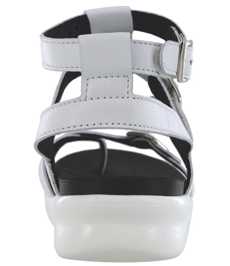 SAS Aria Leather Buckle Hardware Hook-and-Loop Gladiator Sandals