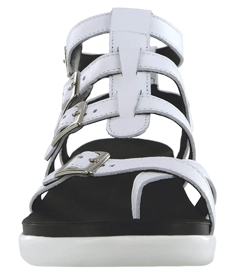 SAS Aria Leather Buckle Hardware Hook-and-Loop Gladiator Sandals