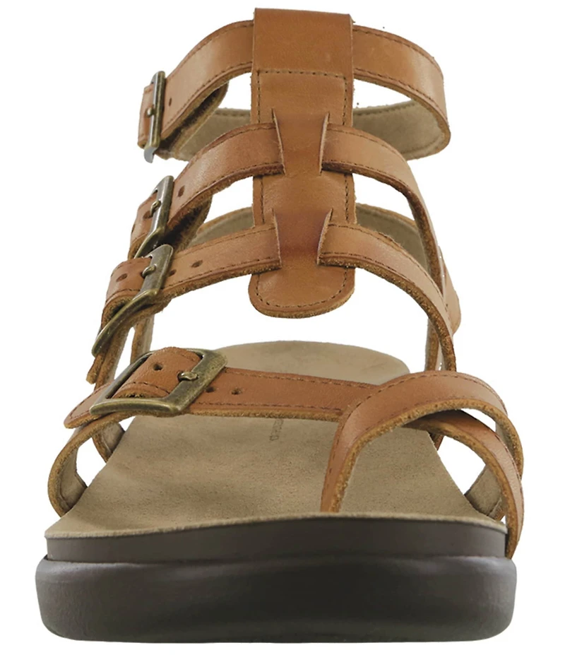 SAS Aria Leather Buckle Hardware Hook-and-Loop Gladiator Sandals