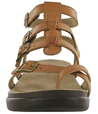 SAS Aria Leather Buckle Hardware Hook-and-Loop Gladiator Sandals