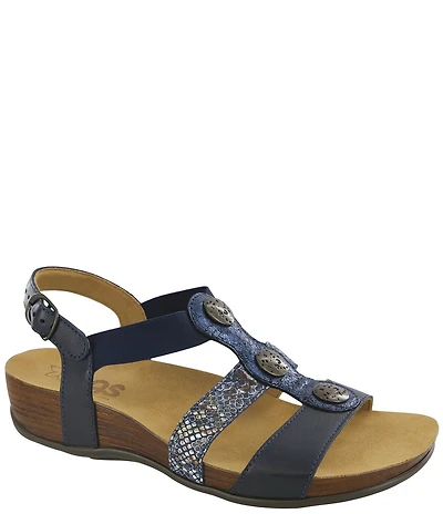 SAS Clover Multi Pattern Leather Ornamented Sandals
