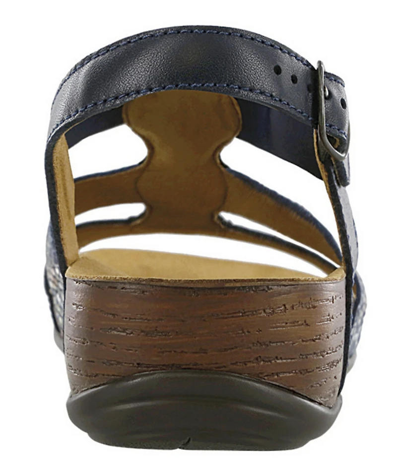SAS Clover Multi Pattern Leather Ornamented Sandals