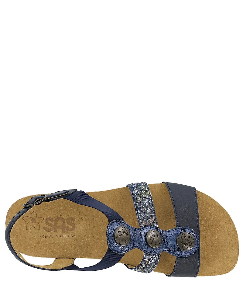 SAS Clover Multi Pattern Leather Ornamented Sandals
