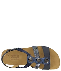 SAS Clover Multi Pattern Leather Ornamented Sandals