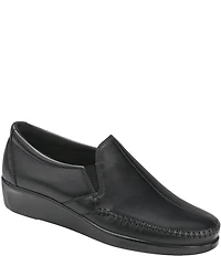 SAS Dream Leather Slip On Wedge Loafers