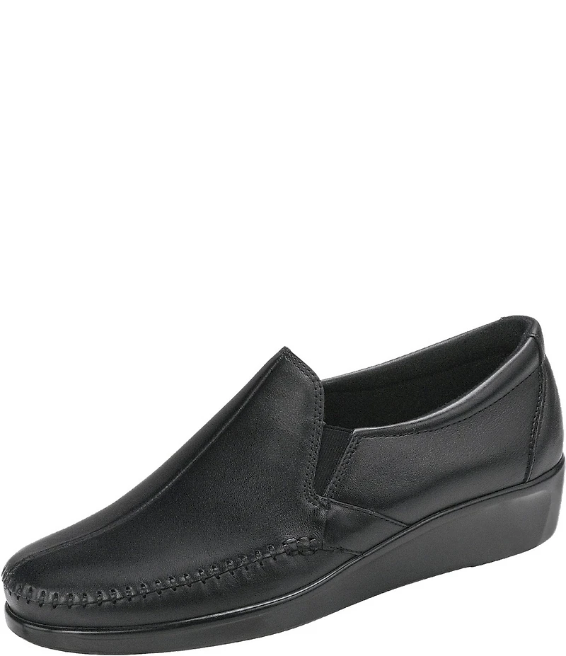 SAS Dream Leather Slip On Wedge Loafers