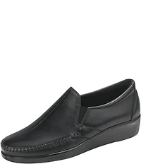 SAS Dream Leather Slip On Wedge Loafers