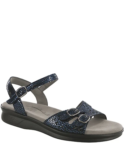 SAS Duo Shiny Dot Print Leather Sandals
