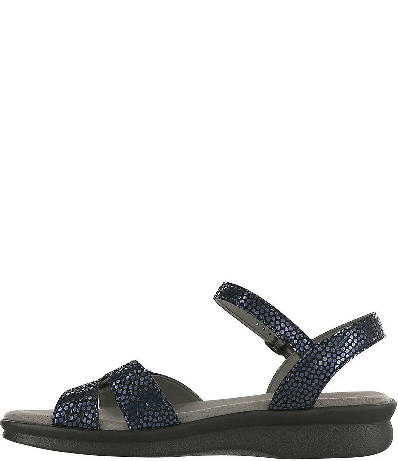 SAS Duo Shiny Dot Print Leather Sandals