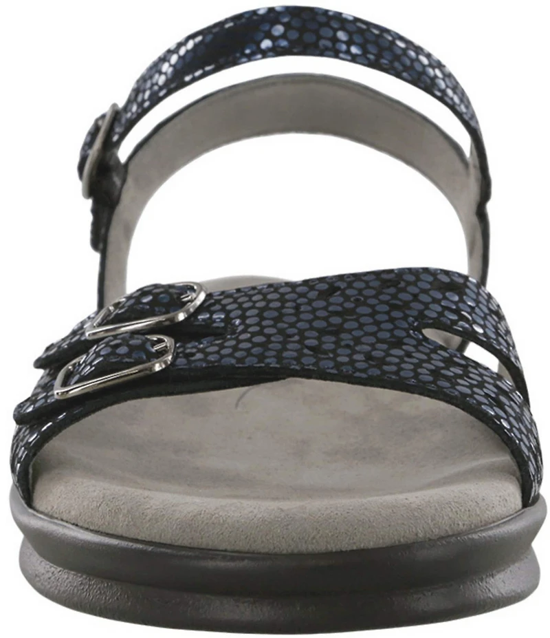 SAS Duo Shiny Dot Print Leather Sandals