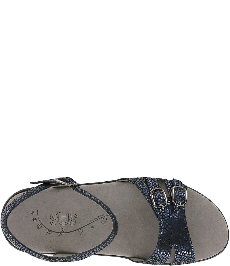 SAS Duo Shiny Dot Print Leather Sandals