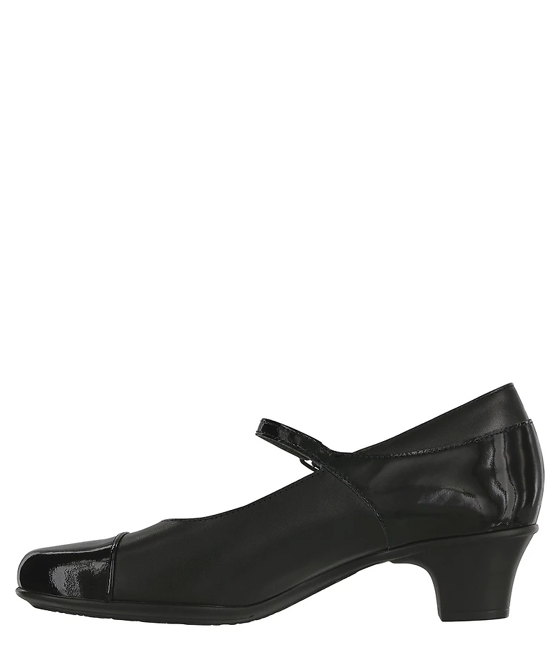 SAS Isabel Leather Patent Block Heel Mary Jane Pumps