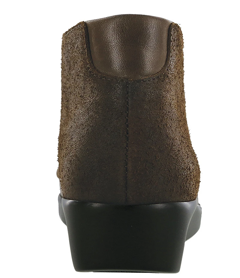 SAS Kich Nubuck Lace Up Ankle Wedge Booties