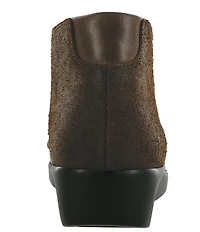 SAS Kich Nubuck Lace Up Ankle Wedge Booties