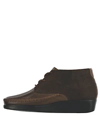 SAS Kich Nubuck Lace Up Ankle Wedge Booties