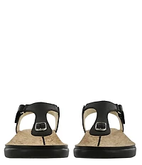 SAS Marina Leather Thong Wedge Sandals